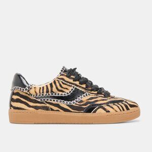 NEW DOLCE VITA Leather Notice Stitch Sneakers in tiger for women 0126 3t2